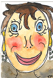 ACEO Egg Head 2 ORIGINAL MINI ART