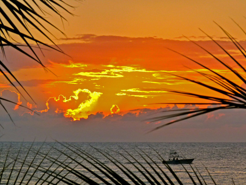 A sunset viewed from our second floor balcony - red sunset promising good weather the next day?