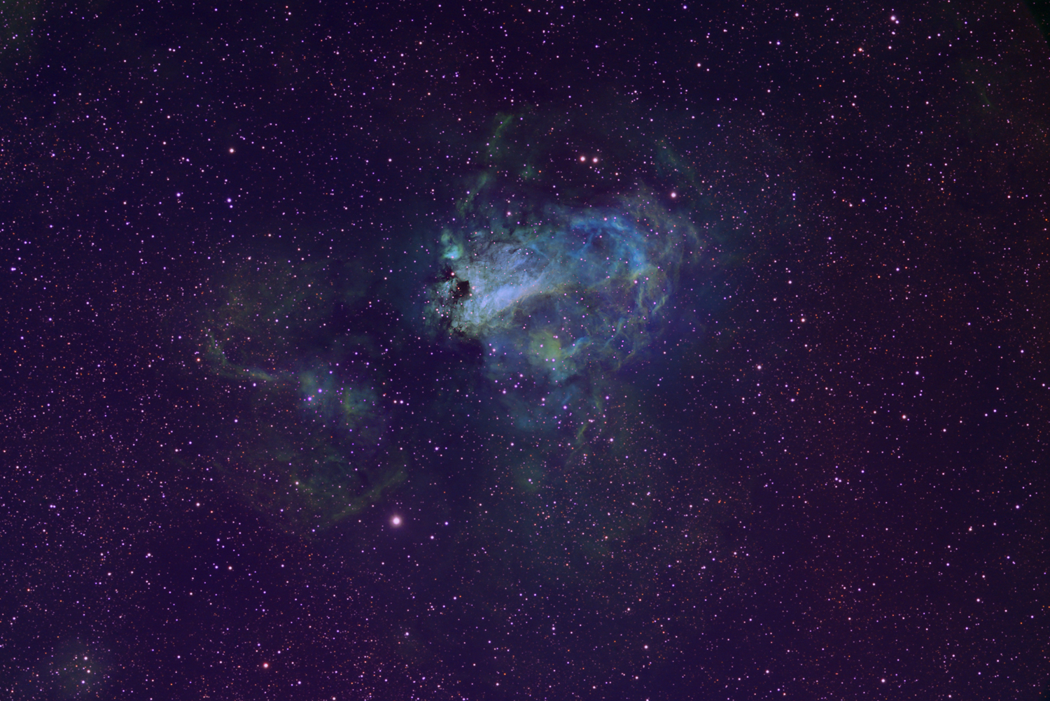 M17 The Blue Green Swan