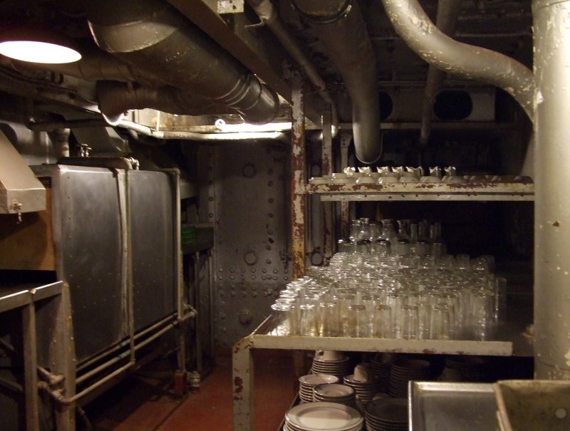 Doing KP in the Ship's Scullery