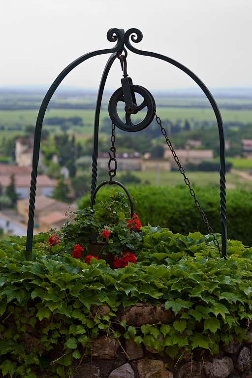 Ivy-covered well, upper terrace