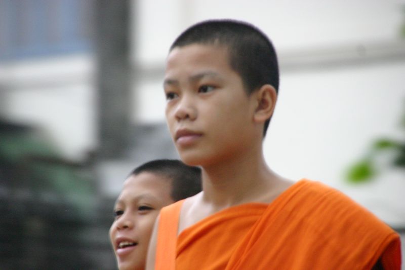 Monks collecting alms, Luang Prabang