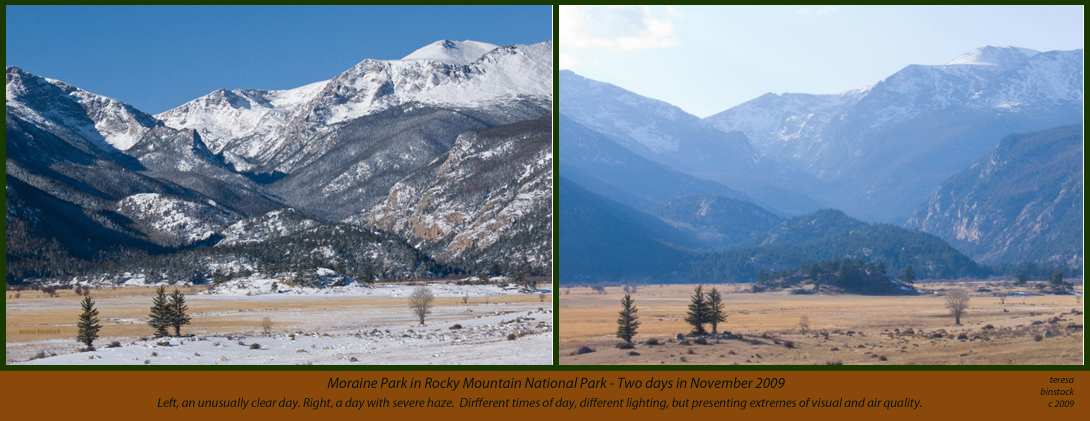 Comparison of air quality in Moraine Park, Rocky Mountain National Park