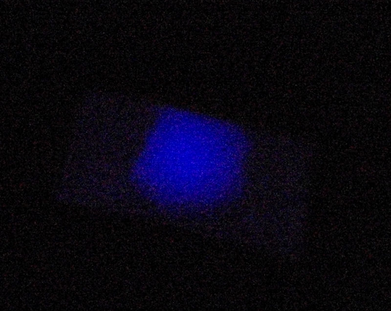 Spinthariscope in use,  decay of zinc sulfide atoms by bombardment with alpha radiation