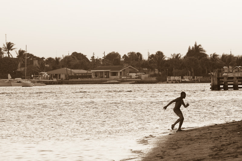 Playing at the beach