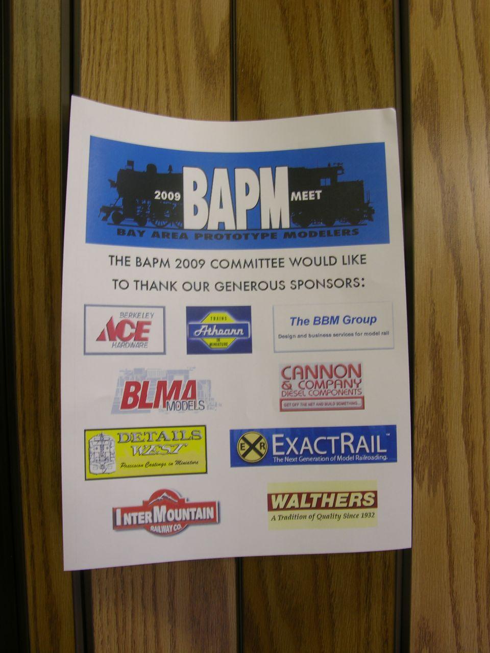 BAPM Thanks our Sponsors