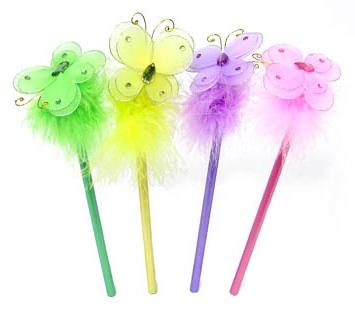BBT-F001 Pencil with the Butterfly Fluffy Topper