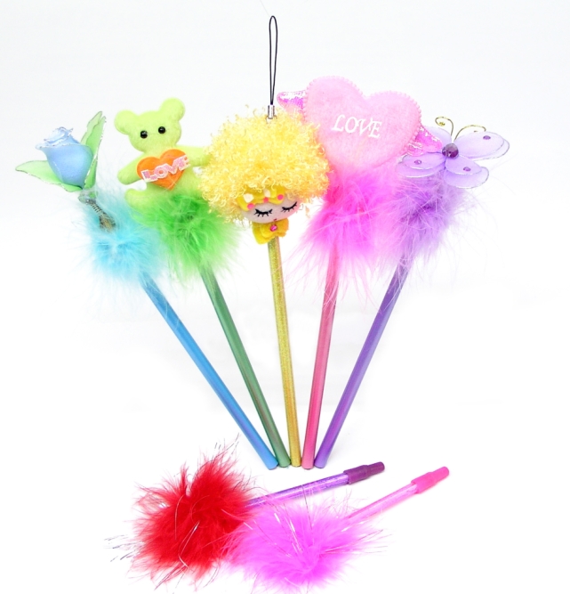 Character Topper Fluffy Pens