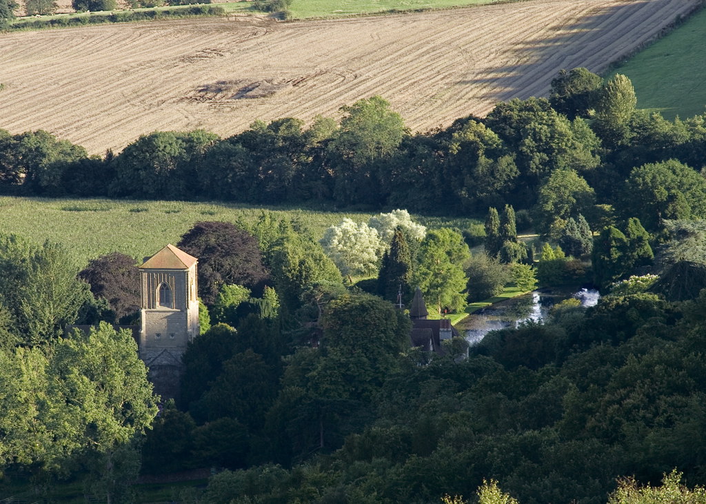 Little Malvern Priory from north of British camp