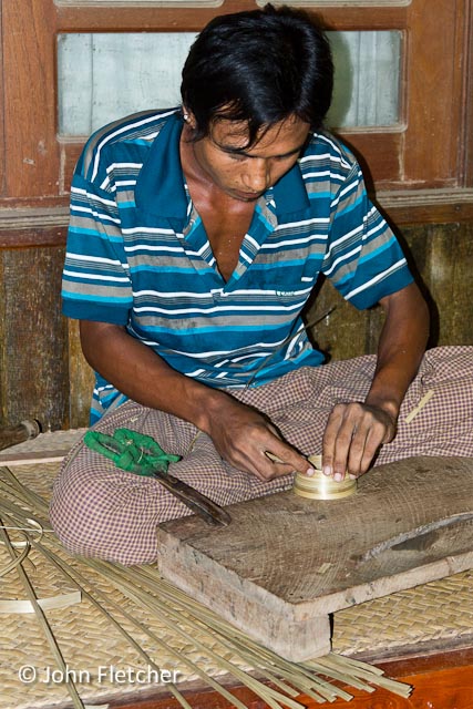 Coiling Bamboo Strips to Make a Cup