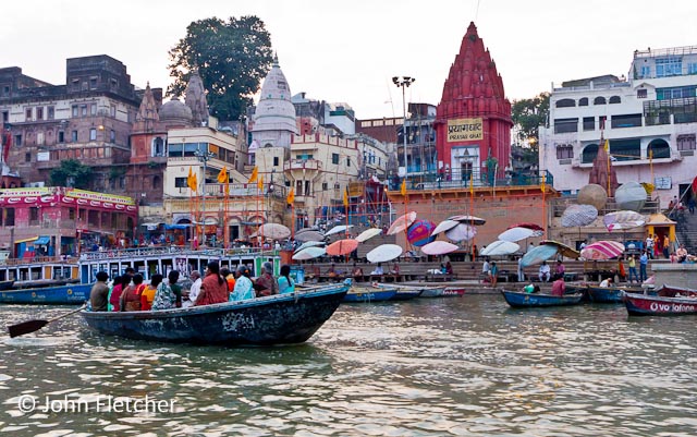 View of the Ghats from the Ganges