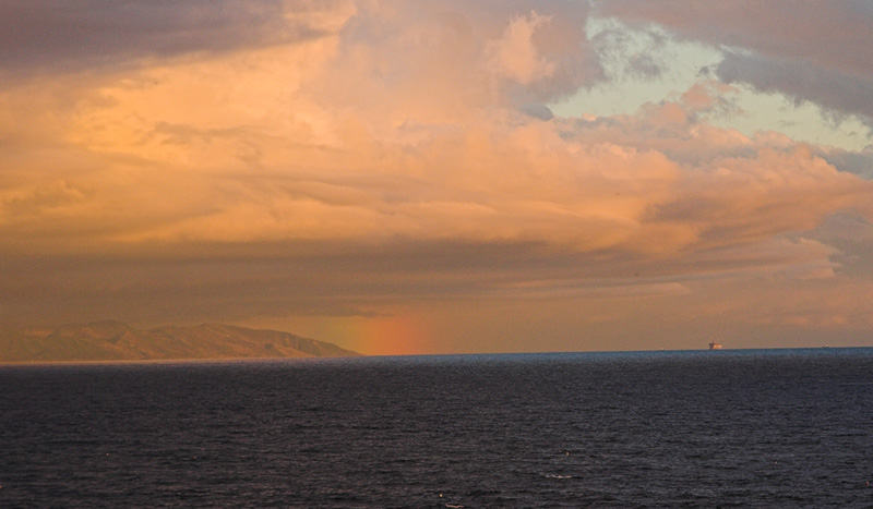 Rainbow over West Santa Cruz Island *<br> by Terry Straehley