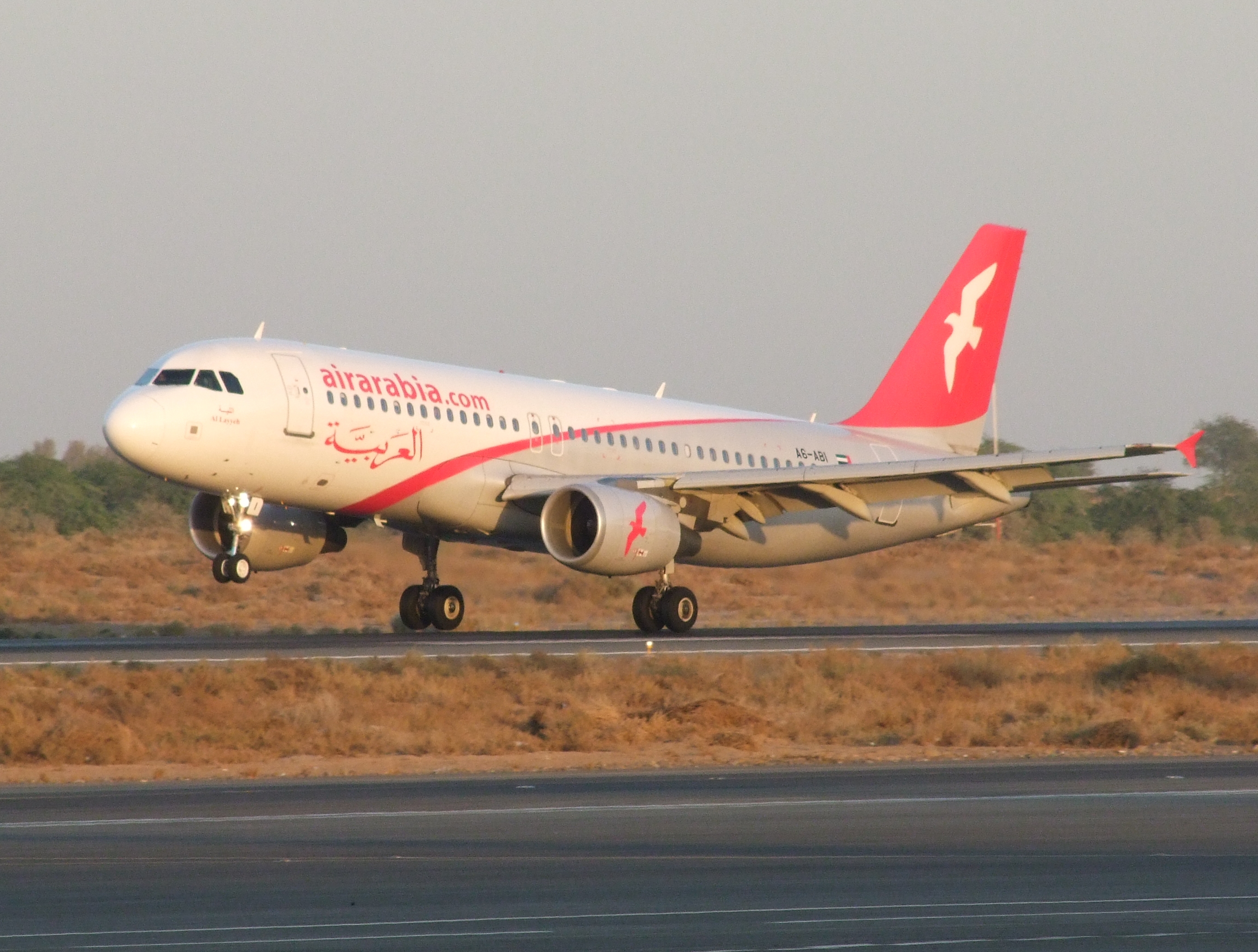 1705 20th November 08 A6-ABI landing at Sharjah Airport.jpg