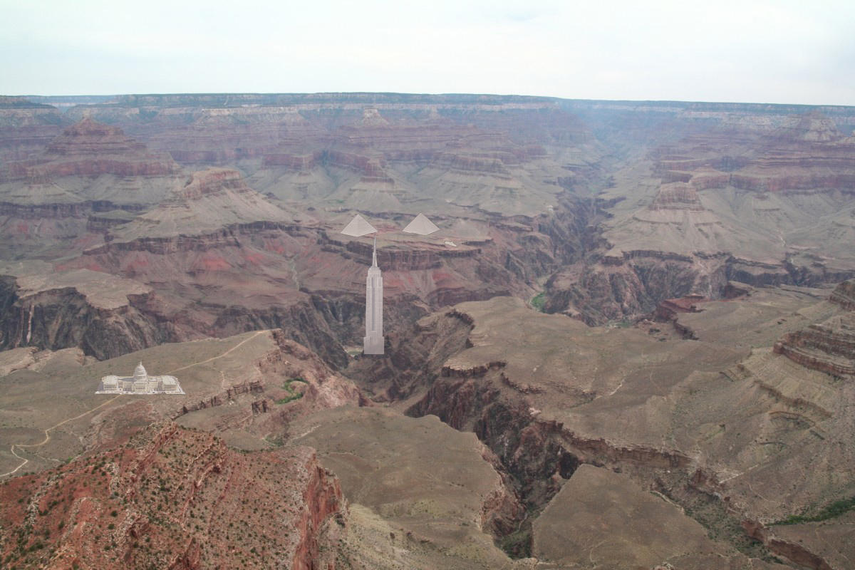 Grand Canyon with buildings for perspective