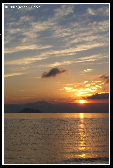 Sunrise over Biwa-ko (adjusted)