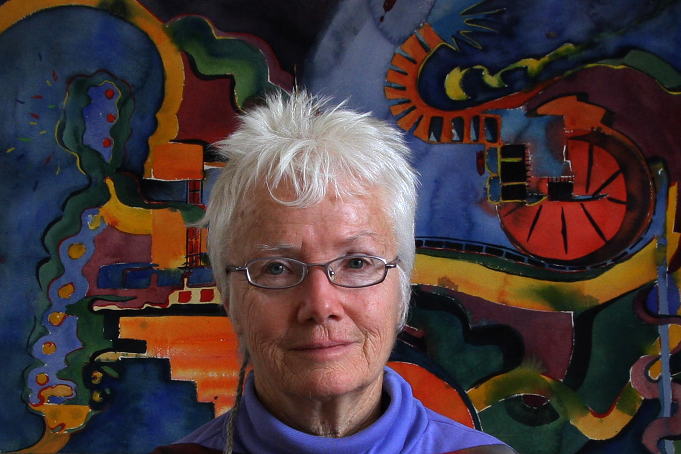 self portrait with my Marathon painting