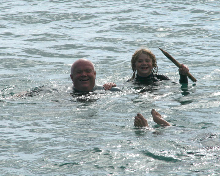 Dan Diplays His Spear Fishing Catch