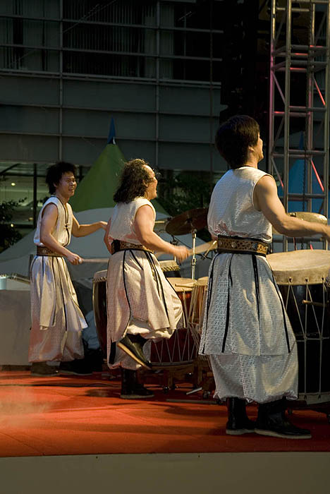 Musicians perform at a street festival in Seoul