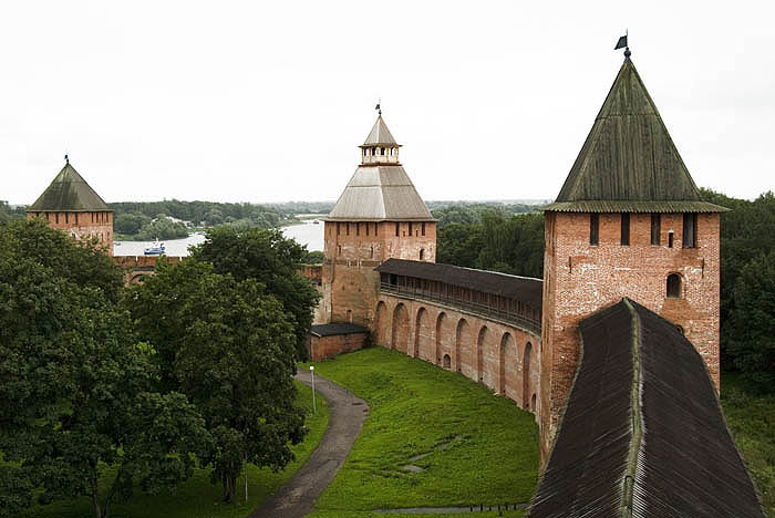 Kremlin walls overlook the Volkhov River