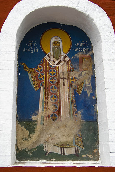 Fresco in the wall of an historic church