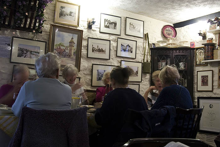 Inside a tea room, Hay-on-Wye