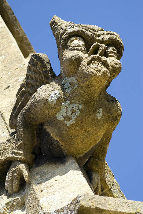 Gargoyle on the parish church at Winchcombe