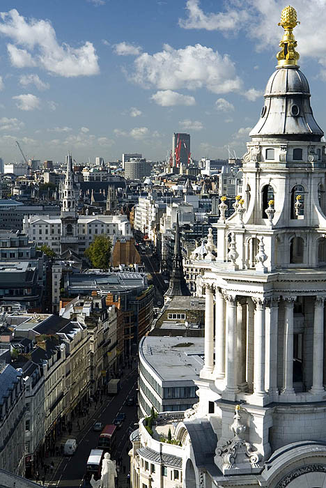 Looking west from the Stone Gallery of St Pauls Cathedral