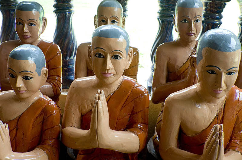 Carved monks