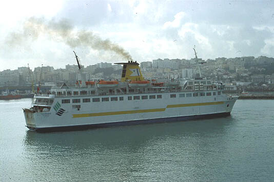 Ferry from Spain about to dock