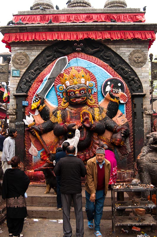 Worshipping Kal Bhairab