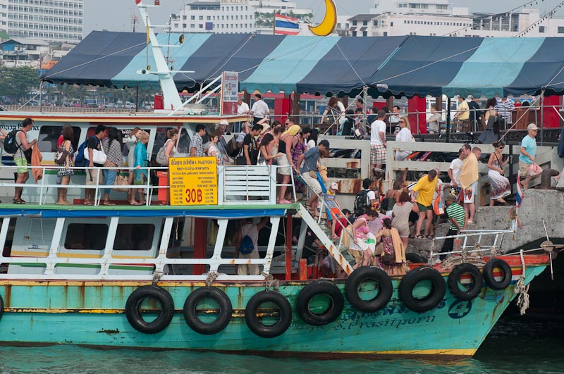 Tourists disembark at Pattaya