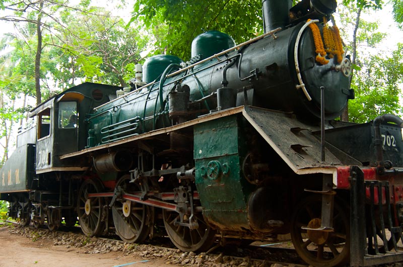 Locomotive at the Sai Yok Noi siding