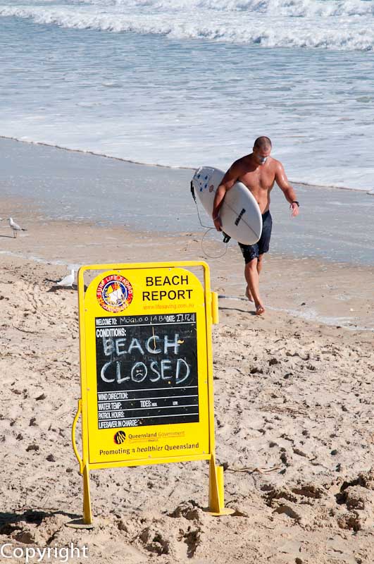 Beach closed, Mooloolaba