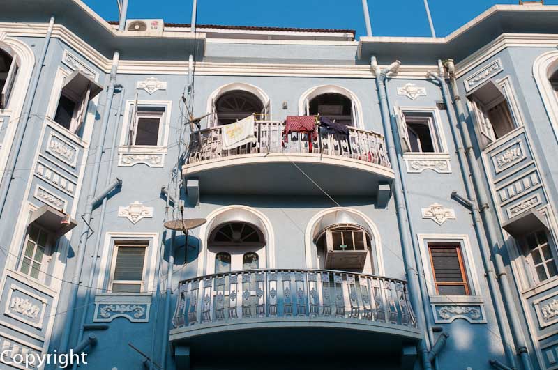 Crumbling apartments in Colaba