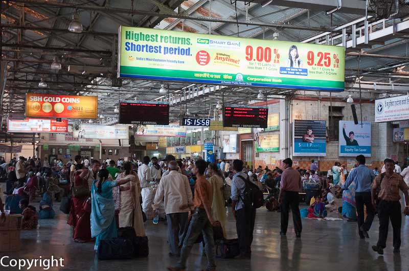 Main concourse of CST (former Victoria Terminus), also caught up in the 2008 terror attack