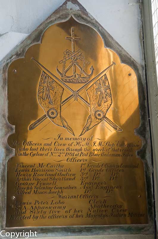 Shipwreck victims' memorial inside St Thomas's Church