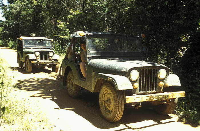 Driving into Cat Tien National Park