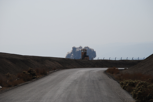 We were warned that this was a high-security area.  3 times, there were huge explosions --  mines being destroyed...