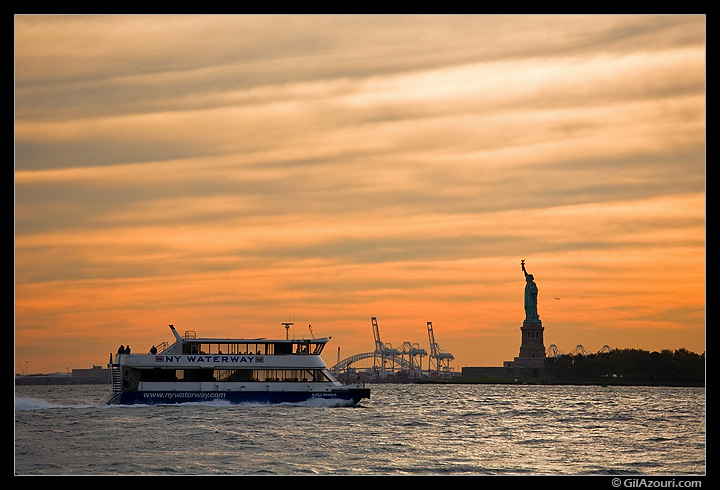 Statue of Liberty at Sunset