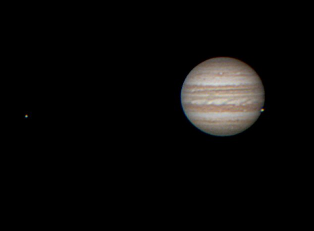 Jupiter and Io transit with Europa