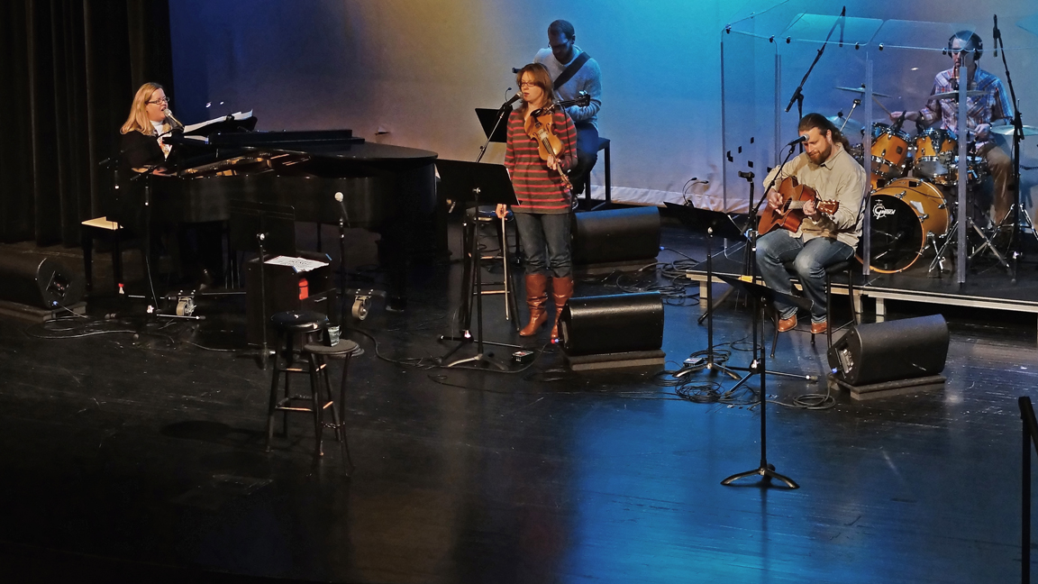 BAND PLAYING AT CHURCH SERVICE  -  ISO 1600  -  TAKEN WITH A SONY 50mm f/1.8 E-MOUNT LENS