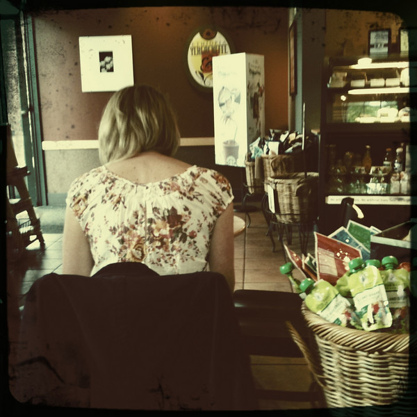 Woman at Starbucks