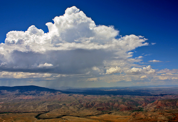 Mingus Mountain with monsoon thunderstorm
