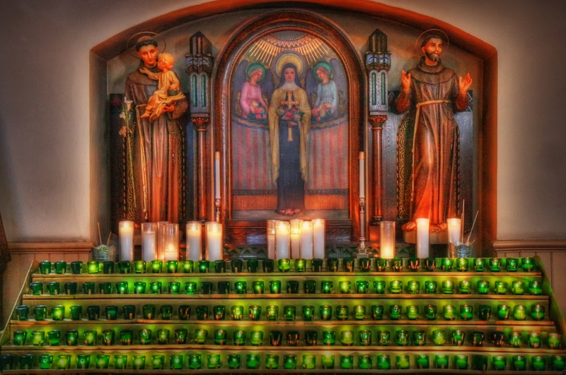 Religion green candles