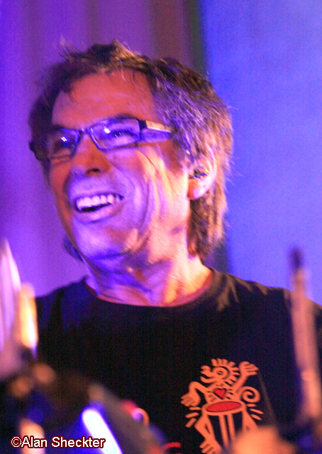 Mickey Hart kicks it out during a Bertha opener