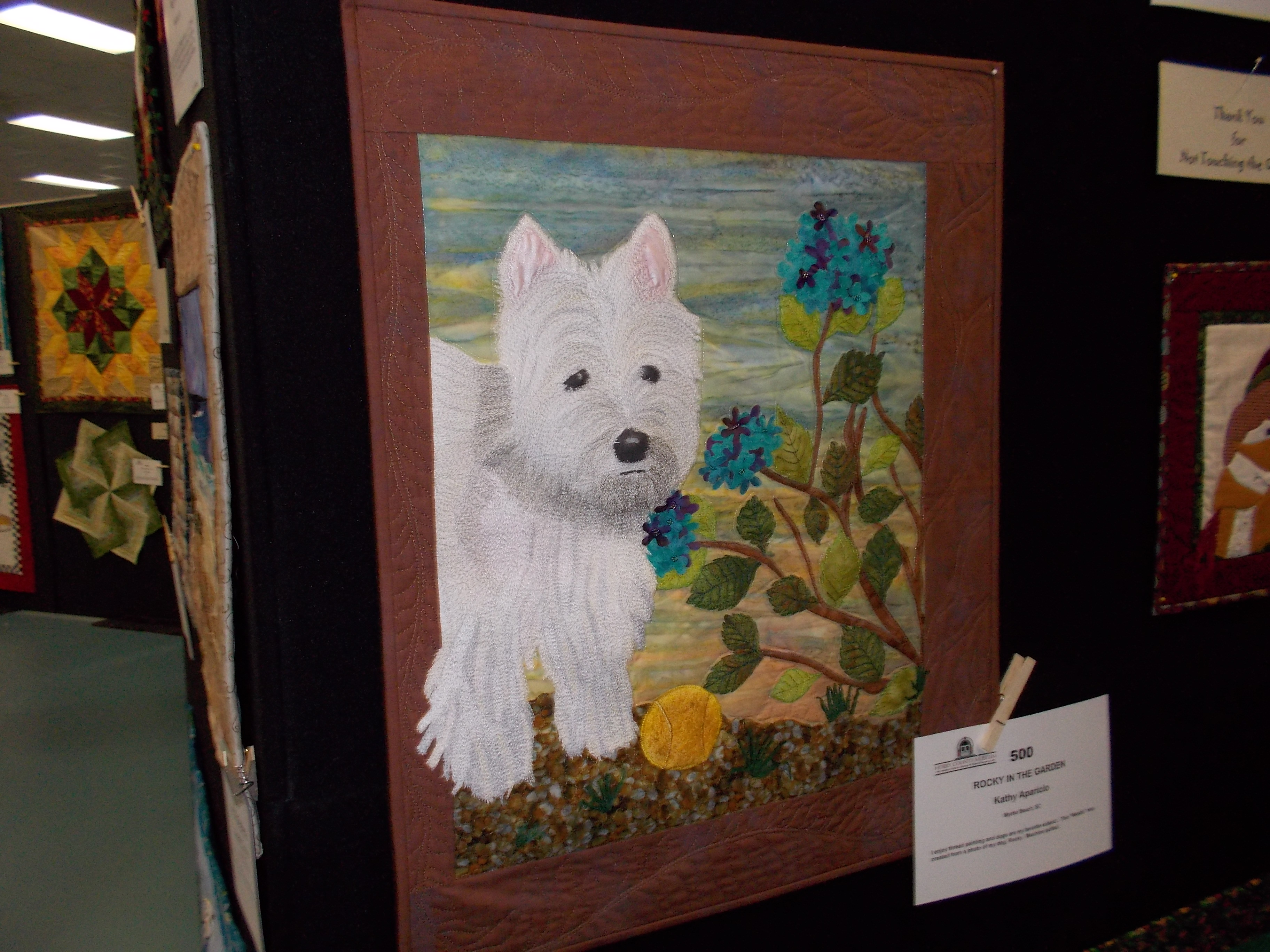 The Buffy-type dog is all stitching, not pieced fabric