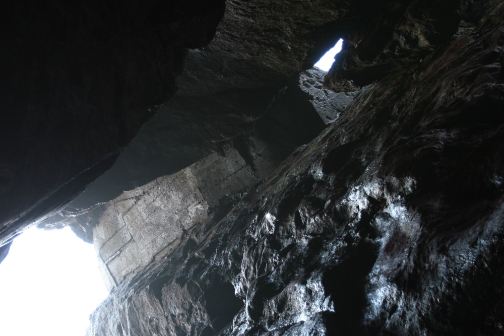 Concrete reinforcement in ceiling of sea cave 3