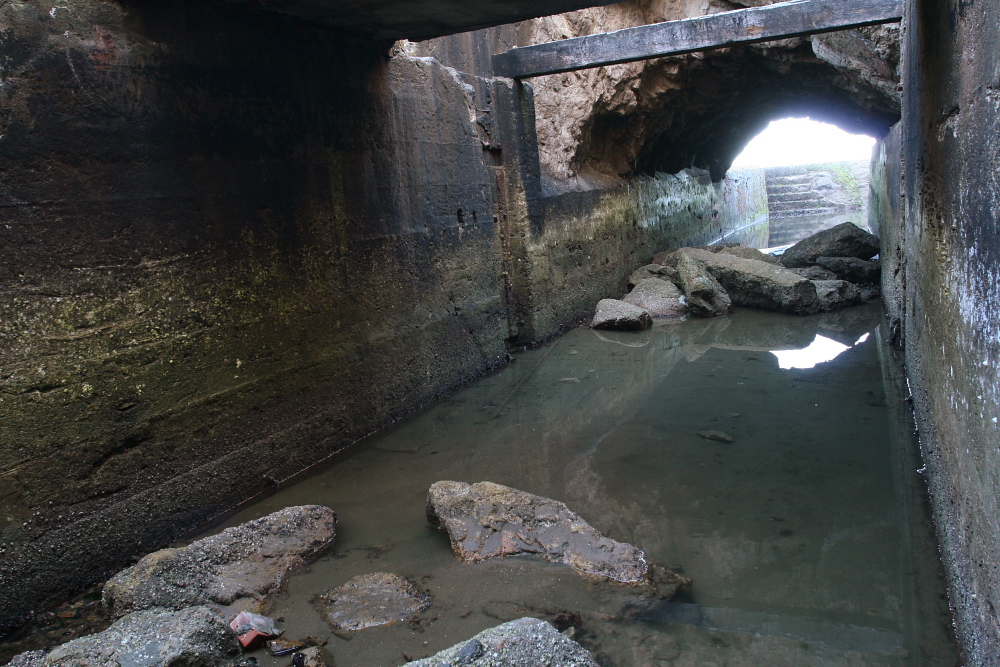 Inside the channel, view west 2