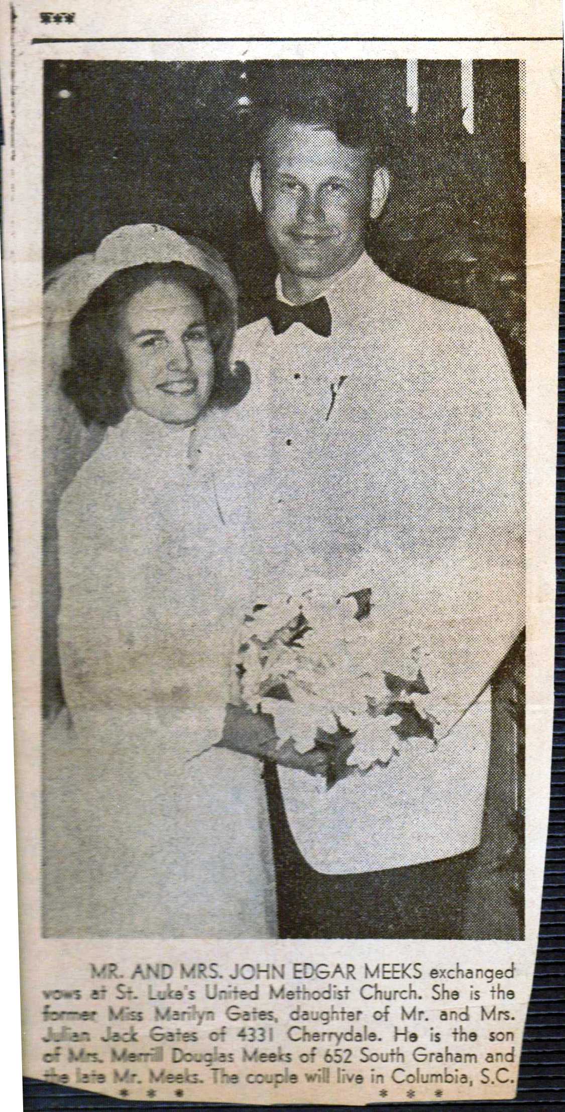 John  Marilyn wedding photo