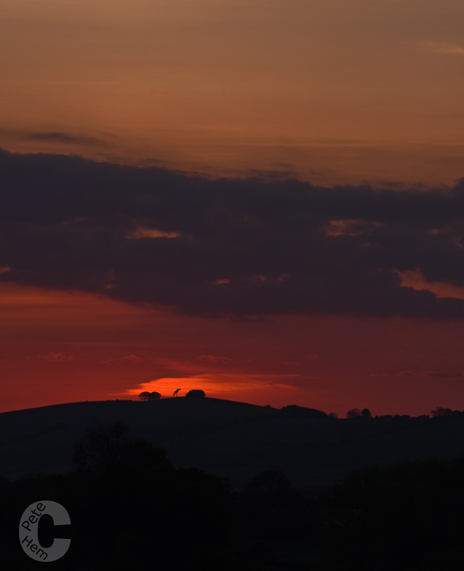Sunset over Raddon Hill - cropped